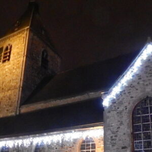 L'église Ste Gertrude un soir de Noel